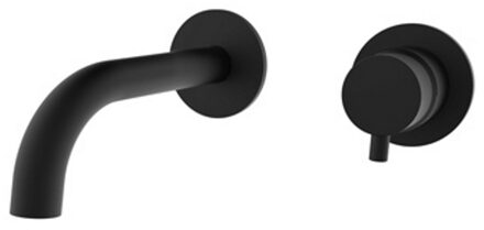 Plieger Napoli 2-gats inbouw wandkraan 1 hendel met uitloop 18.3cm incl. inbouwdeel zwart