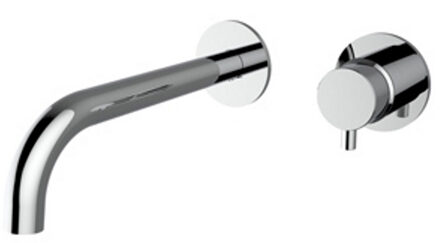 Plieger Napoli 2-gats inbouw wandkraan 1 hendel met uitloop 23.8cm cold start chroom