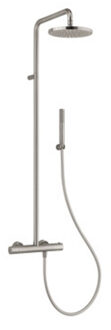 Plieger Napoli douchesysteem thermostatisch met hoofddouche Ø20cm met handdouche staafmodel m.1 stand RVS