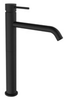 Plieger Napoli wastafelkraan verhoogd m. vaste uitloop cold start mat zwart