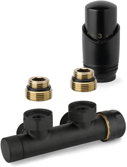 Plieger Onderblok Radiator Set Plieger Valvola Design Haaks Zwart