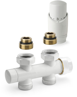 Plieger Onderblok Radiator Set Plieger Valvola Design Recht Wit