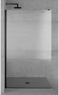 Plieger Panorama douchewand 6mm 68/70x200cm excl. muursteun incl. bevestiging zwart/helder PA1C6TN27019 Zwart mat