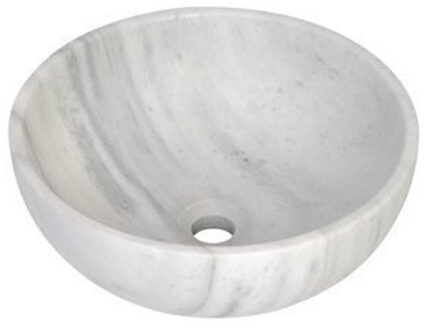 Plieger Round waskom - 38x38x13.6cm - marmer wit washbasin 38 marble white Marmer Wit mat