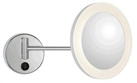 Plieger scheerspiegel zwenkbaar met LED verlichting Ø20cm wandmodel chroom
