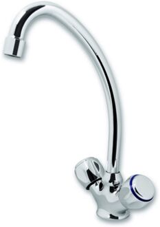 Plieger Start Keukenkraan - 2 knops - Draaibare Uitloop - Chroom