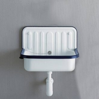 Plieger uitstortgootsteen met zwarte rand 51X36 wit stahlform510u 1200000000