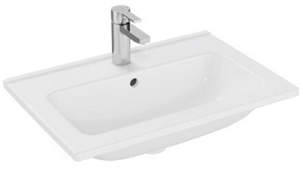 Plieger Wastafel Plieger Vitra Mia 1 Kraangat 40x60 cm Met Overloop Rechthoek Wit