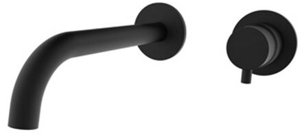 Plieger Wastafelkraan Napoli Inbouw Mengkraan Rond Messing Mat Zwart 1 Greeps