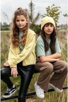 Plissé pants wide leg clay color voor meisjes in de kleur Bruin - 176