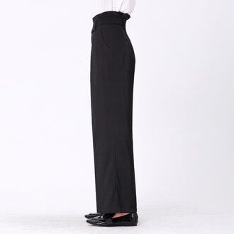 Plooien rechte broek Zwart - S