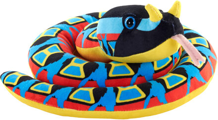 Pluche adder knuffel slang - meerkleurig - 91 cm
