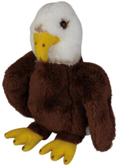 Pluche Amerikaanse Zeearend knuffel - roofvogel - 15 cm - knuffeldieren - Voor kinderen - speelgoed Multi