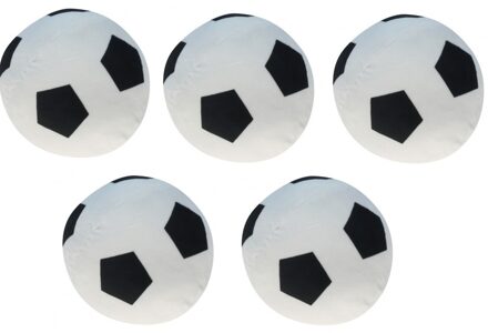 Pluche ballen - 5x - speelgoed voetbal - Dia 16 cm - spelen en knuffelen