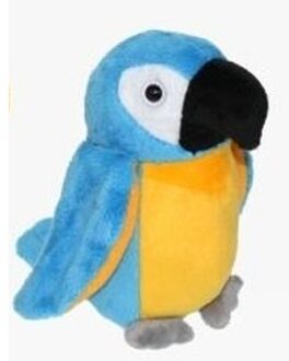 Pluche blauw/gele ara papegaai knuffel 15 cm speelgoed Multi