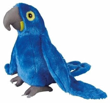 Pluche blauwe ara papegaai knuffel 30 cm