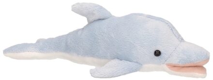 Pluche blauwgrijze dolfijn knuffel 26 cm speelgoed - Knuffel zeedieren Grijs