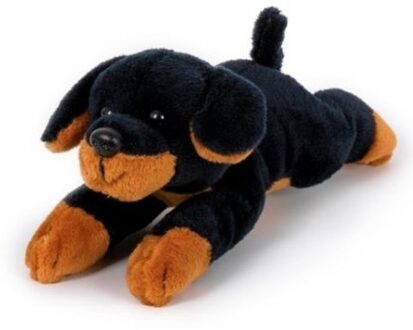 Pluche bruin met zwarte rottweiler knuffels 13 cm knuffeldieren - Knuffel huisdieren