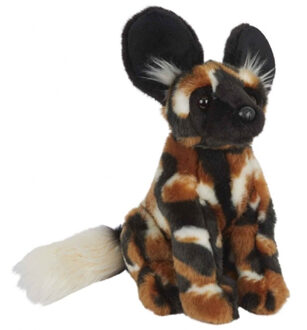 Pluche bruine Afrikaanse wilde hond/hyenahond knuffel - 28 cm - Dieren knuffels