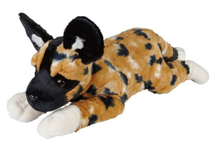 Pluche bruine Afrikaanse wilde hond/hyenahond knuffel 60 cm - dieren knuffels - Knuffeldier