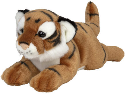 Pluche bruine baby tijger knuffel - 33 cm - Wilde dieren knuffels