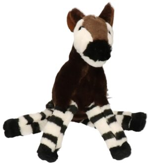 Pluche bruine okapi knuffel - 18 cm - Afrikaanse zoogdieren knuffels - Speelgoed voor kinderen