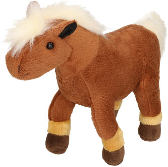 Pluche bruine veulen paarden knuffel 26 cm speelgoed - Knuffel boederijdieren