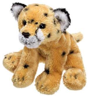 Pluche Cheetah/jachtluipaard knuffeldier - 13 cm - lichtbruin - jungle dieren Multi