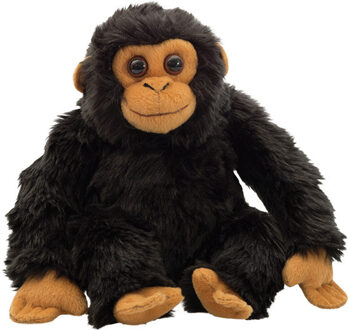 Pluche Chimpansee - 22 cm - knuffel aap - bosdieren knuffel