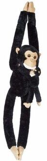 Pluche chimpansee met baby knuffeldier 84 cm - Knuffel bosdieren Multikleur