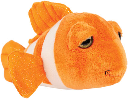 pluche Clownvis knuffeldier - cute eyes - oranje - 15 cm
