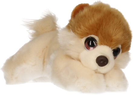 Pluche creme/lichtbruine Pomeranian puppy honden knuffel 25 cm - Knuffel huisdieren
