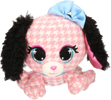 Pluche designer knuffel P-Lushes Pets basset hond roze 15 cm