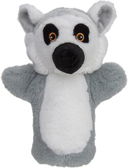 Pluche dieren handpop ringstaart maki aap 22 cm