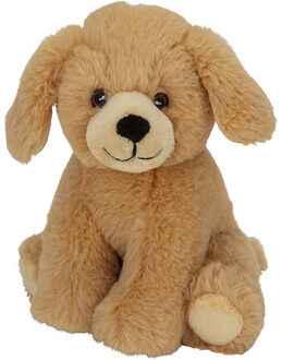 pluche dieren knuffel - Golden Retriever hond - blond - 17 cm - speelgoed cadeau