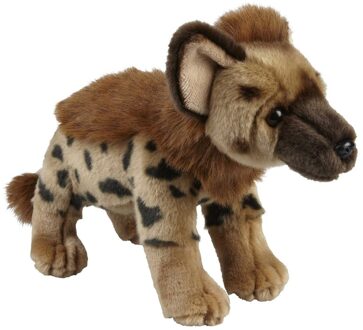 Pluche dieren knuffel - hyena - gevlekt - bruin - 28 cm - roofdier knuffel