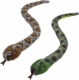 Pluche dieren knuffels 2x slangen van 150 cm