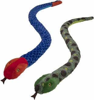 Pluche dieren knuffels 2x slangen van 150 cm