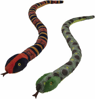 Pluche dieren knuffels 2x slangen van 150 cm