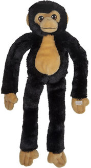 Pluche dieren knuffels hangende Chimpansee aap van 48 cm - Knuffeldier Multikleur