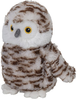 Pluche dieren knuffels Sneeuwuil van 16 cm - Vogel knuffels Multikleur