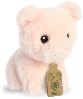 Pluche dieren knuffels varken/biggetje van 13 cm - Knuffel boederijdieren Multikleur