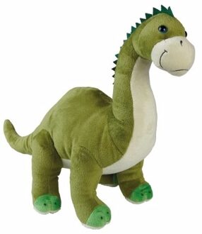 Pluche dinosaurus - Brontosaurus knuffel - groen - 43 cm - dino knuffels - dieren