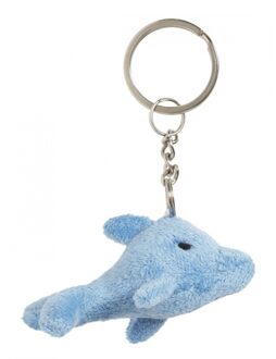 pluche Dolfijn knuffel sleutelhanger - blauw - 6 cm - Knuffel sleutelhangers