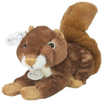 pluche eekhoorn knuffeldier - rood/bruin - zittend - 25 cm