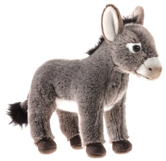 Pluche ezel knuffel - grijs - 25 cm - knuffeltje