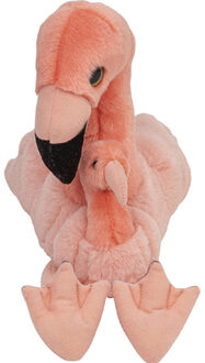 Pluche familie Flamingos knuffels van 22 cm - Vogel knuffels Roze