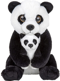 Pluche familie Zwart/witte Pandas knuffels van 22 cm - Knuffelberen