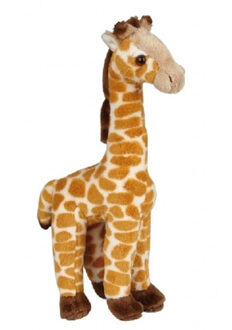 Pluche gevlekte giraffe knuffel 23 cm speelgoed - Knuffeldier Bruin