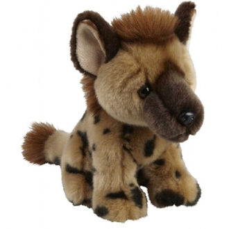 Pluche gevlekte hyena knuffel - bruin - 18 cm - speelgoed - Knuffeldier